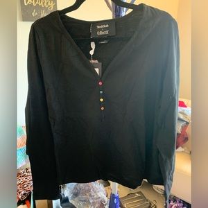 ModCloth x Collectif Lana Lounge Top in Black Size: 3X